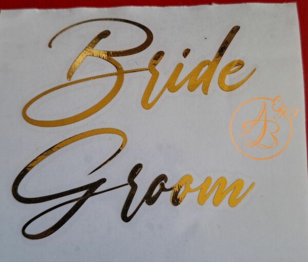 Stickere simple pentru pahare Bride Groom