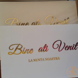 Panou 50x70cm plexiglass alb Bine ati venit la nunta noastra