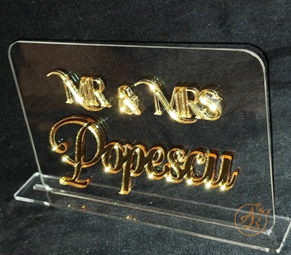 Decor cu nume din oglinda, cu suport plexiglass - imagine 2