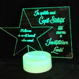 Decor trofeu gravat cu steluta pentru profesor