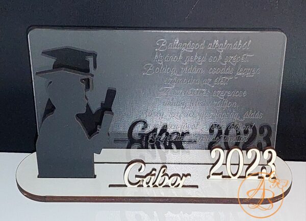 Trofeu plexiglass gravat, cu nume si data - imagine 2