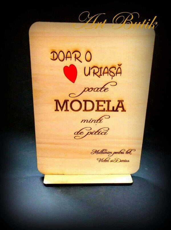 Placa gravata pentru dascali