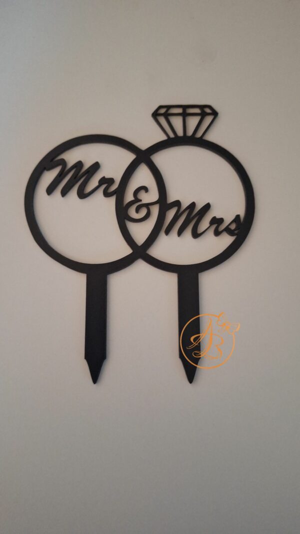 Topper tort cu inel Mr&Mrs