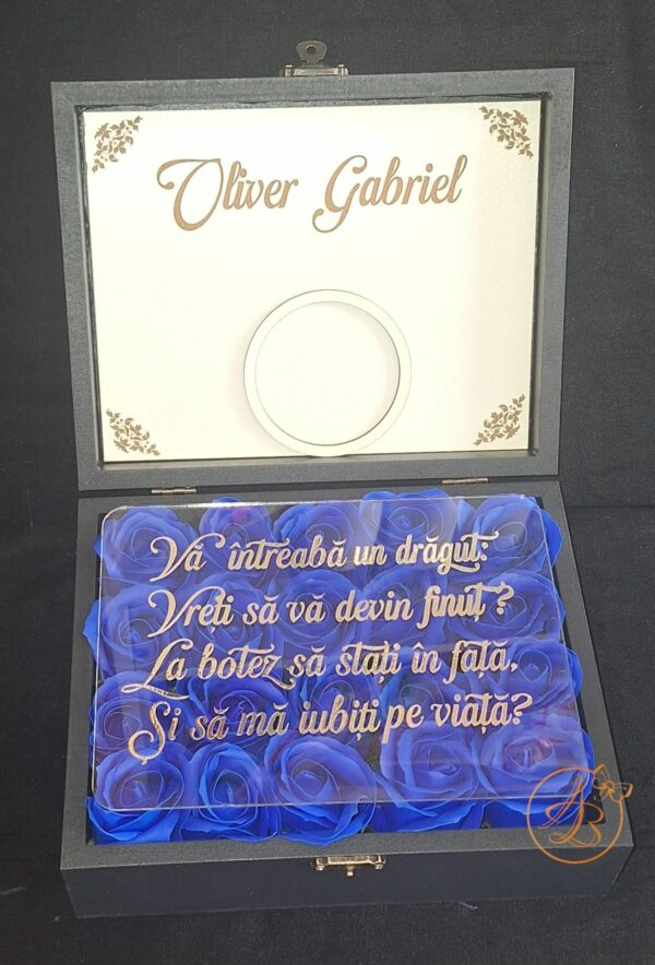 Cutie cu poza, flori si placa plexiglass, pentru nasi - imagine 17