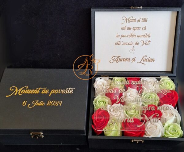 Cutie cu flori si placa plexiglass, pentru nasi - imagine 34