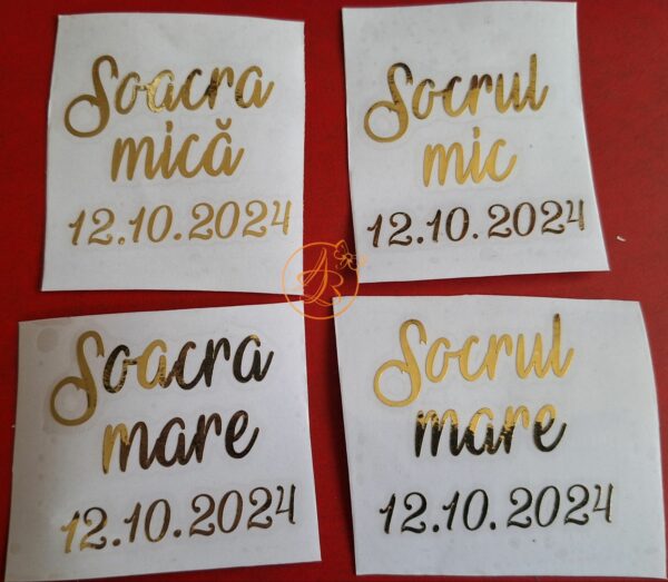 Stickere pentru pahare cu 2 cuvinte si data - imagine 5