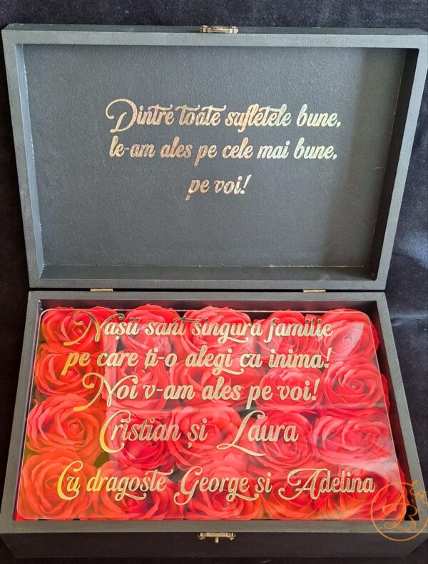Cutie mare cu flori de sapun si placa plexiglass, pentru nasi - imagine 15