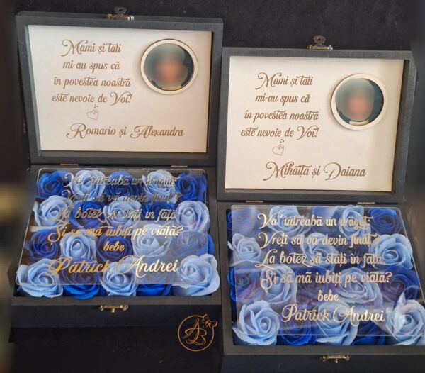 Cutie cu poza, flori si placa plexiglass, pentru nasi - imagine 25