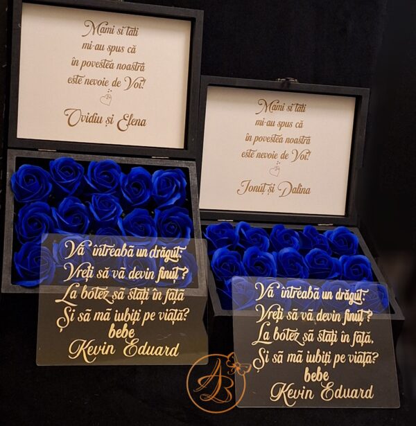 Cutie cu flori si placa plexiglass, pentru nasi - imagine 37