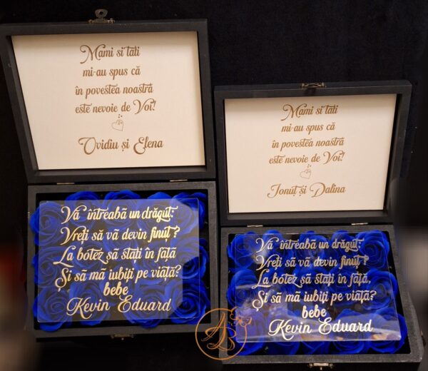 Cutie cu flori si placa plexiglass, pentru nasi - imagine 38