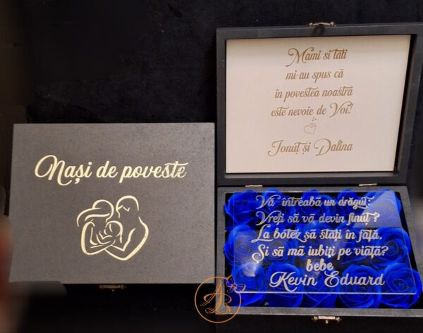 Cutie cu flori si placa plexiglass, pentru nasi - imagine 36