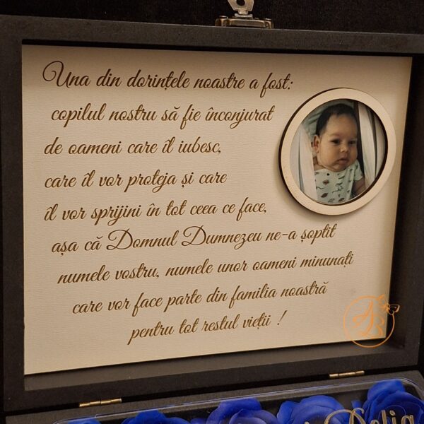 Cutie cu poza, flori si placa plexiglass, pentru nasi - imagine 20