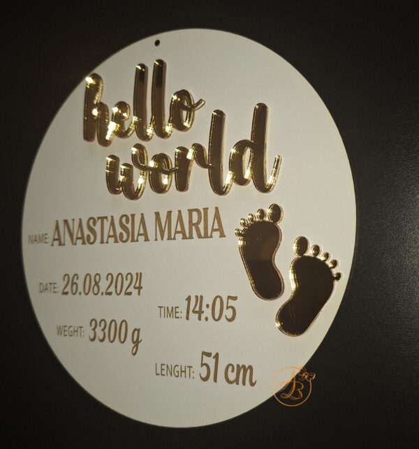 Hello world decor perete cu datele nasterii - imagine 5
