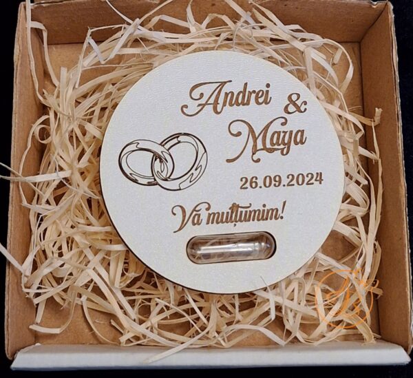 Marturie nunta/botez cu seminte de floricele, mac, grau, in cutie carton - imagine 7