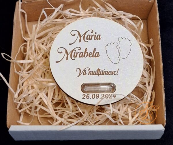 Marturie nunta/botez cu seminte de floricele, mac, grau, in cutie carton - imagine 5