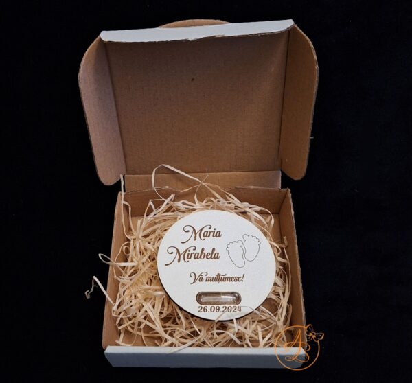Marturie nunta/botez cu seminte de floricele, mac, grau, in cutie carton - imagine 10