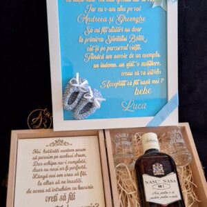 Set cadou pentru nasii de botez, model 2