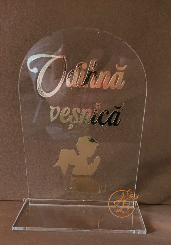 Decor memorial plexiglass pentru cimitir - imagine 2