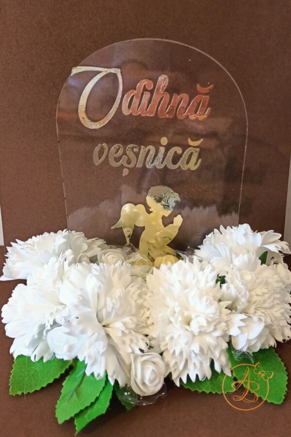 Decor memorial plexiglass pentru cimitir - imagine 3
