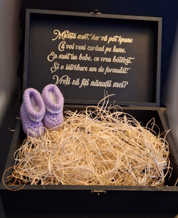 Cutie pentru nasi de botez cu botosei crosetati - imagine 4