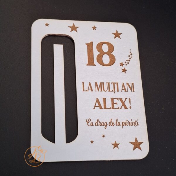 Decor trofeu gravat pentru majorat cu felicitare personalizata pentru bani - imagine 13