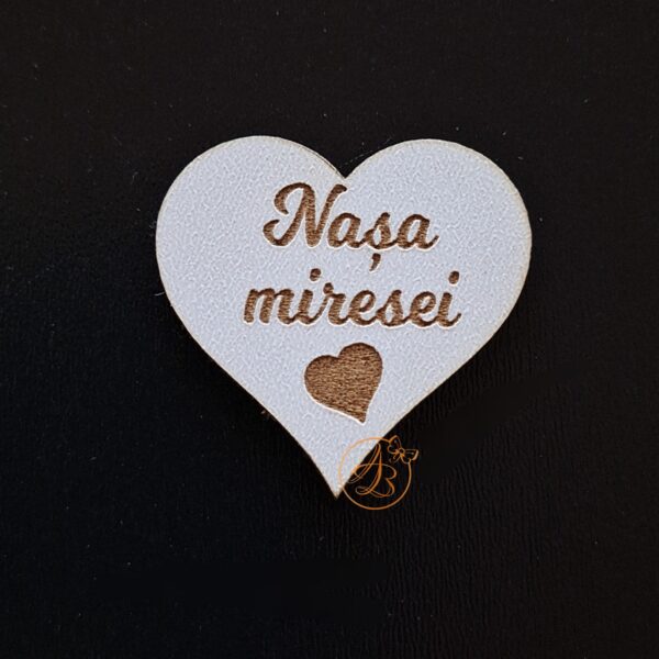Insigne inimioare din lemn 4cm - imagine 11