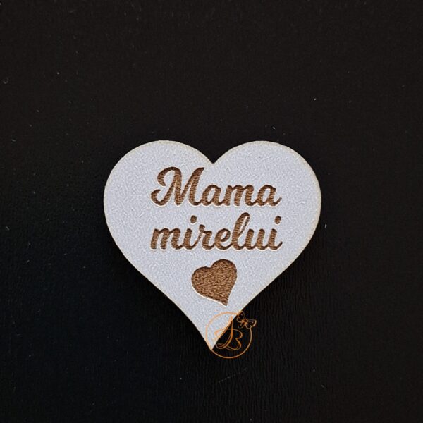 Insigne inimioare din lemn 4cm - imagine 10