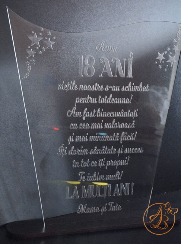 Decor trofeu gravat pentru majorat - imagine 9