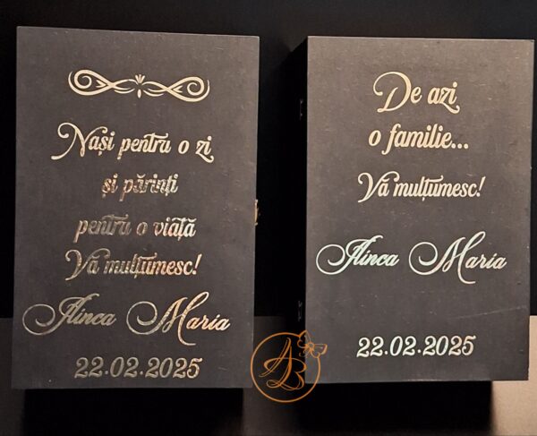 Cutie pentru nasi decorata cu text auriu - imagine 32