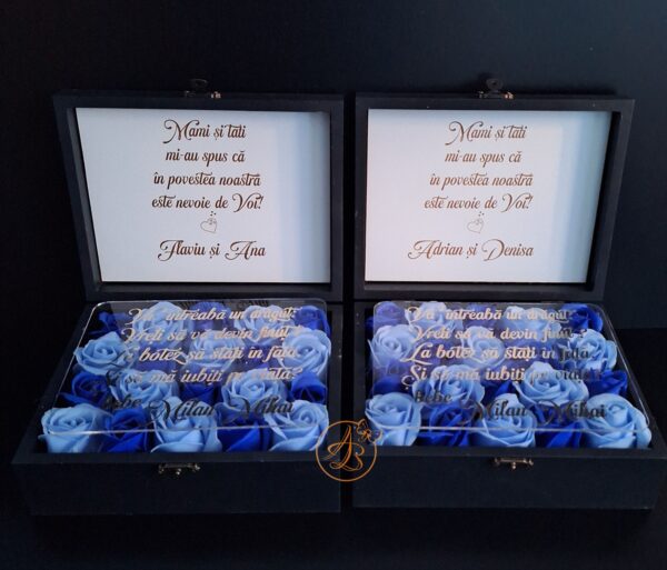 Cutie cu flori si placa plexiglass, pentru nasi - imagine 46