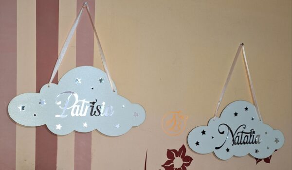 Decor norisor cu nume din oglinda argintie - imagine 4