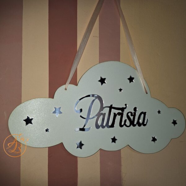 Decor norisor cu nume din oglinda argintie - imagine 8