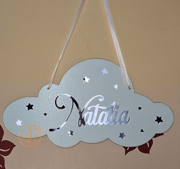 Decor norisor cu nume din oglinda argintie - imagine 7