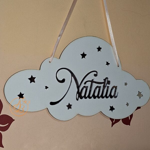 Decor norisor cu nume din oglinda argintie - imagine 9