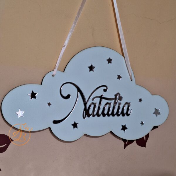 Decor norisor cu nume din oglinda argintie - imagine 6