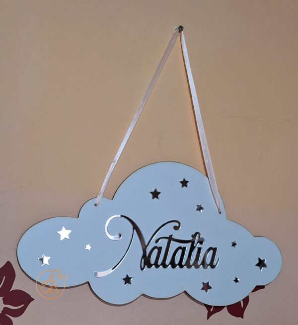 Decor norisor cu nume din oglinda argintie - imagine 10