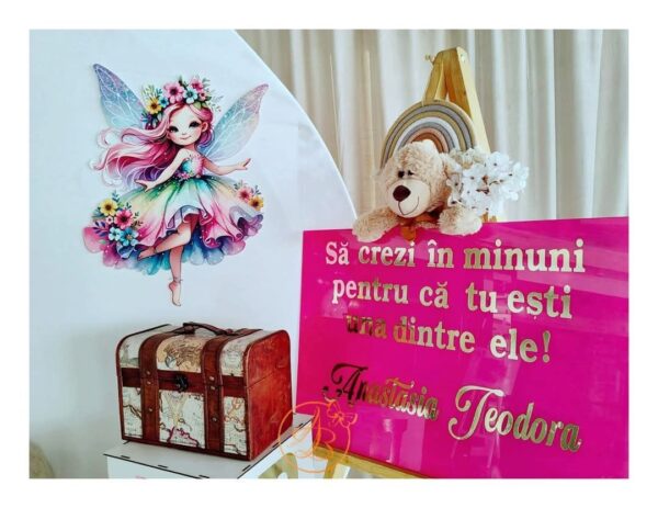 Panou plexiglass roz magenta, pentru botez
