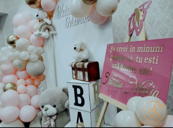 Panou plexiglass roz magenta, pentru botez - imagine 5