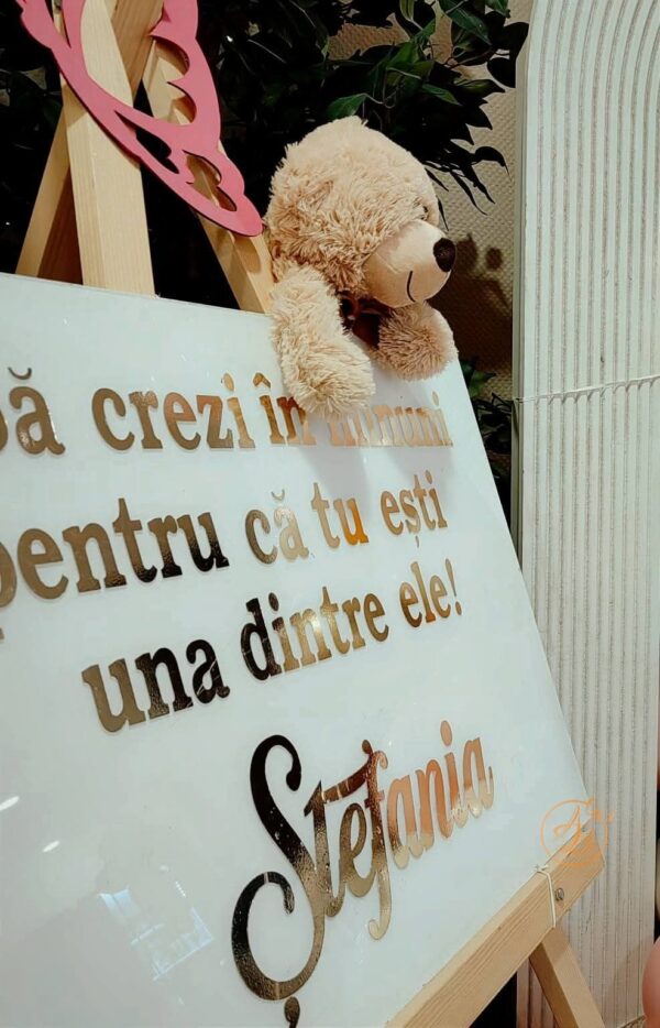 Panou plexiglass alb, pentru botez - imagine 10
