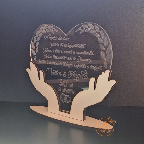 Decor trofeu gravat pentru aniversare casatorie - imagine 6