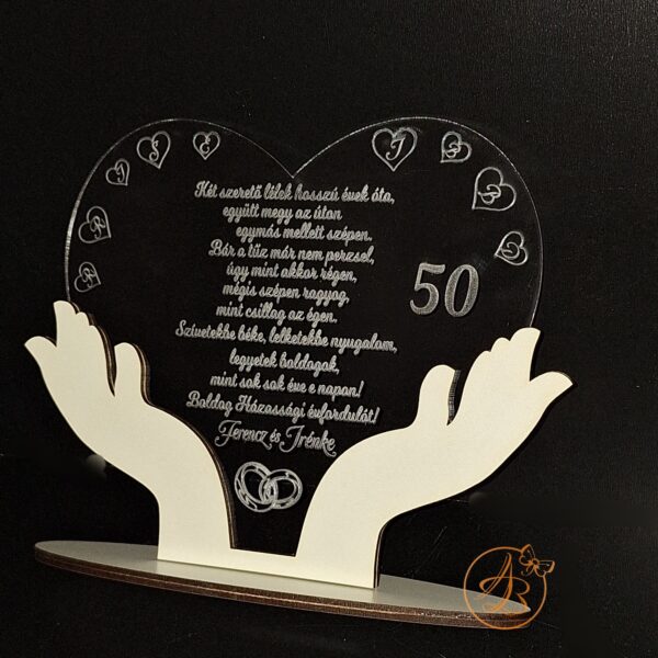 Decor trofeu gravat pentru aniversare casatorie - imagine 9