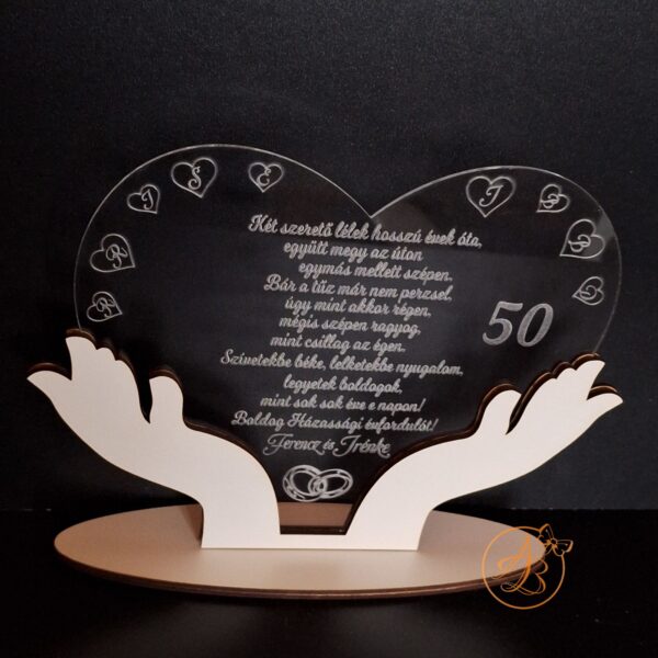 Decor trofeu gravat pentru aniversare casatorie - imagine 8