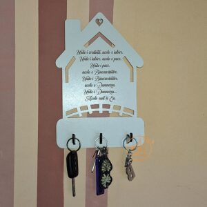 Casuta pentru chei, cuier decor perete cu binecuvantarea casei