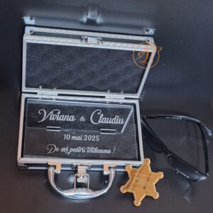Security Ring Box - cutie metalica pentru verighete cu insigna stea
