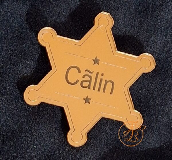 Security Ring Box - cutie metalica pentru verighete cu insigna stea - imagine 5