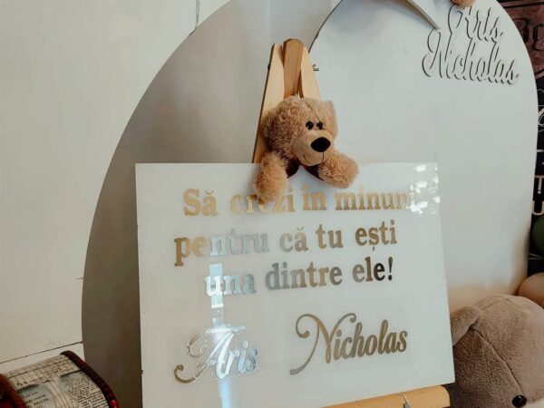 Panou plexiglass alb, pentru botez - imagine 18