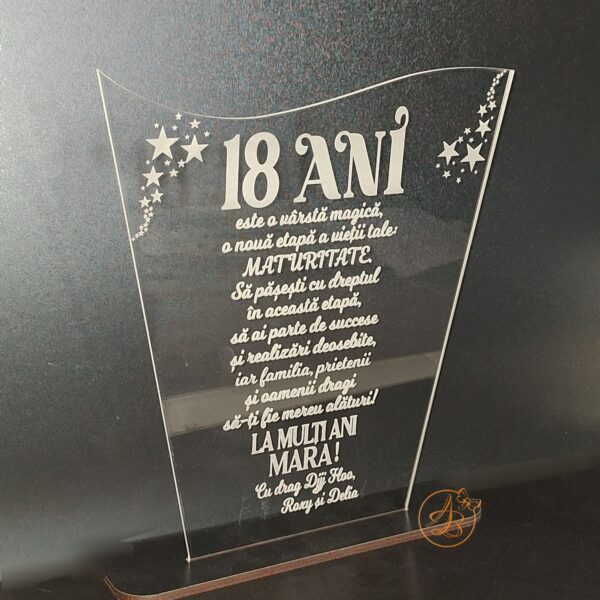 Decor trofeu gravat pentru majorat - imagine 10