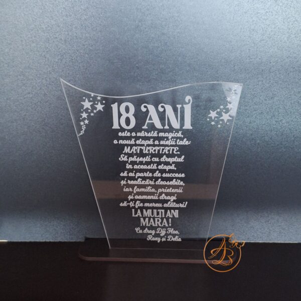 Decor trofeu gravat pentru majorat - imagine 11