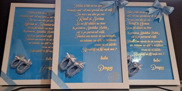 Rama pentru cerere nasi de botez baietel, model 2 - imagine 14