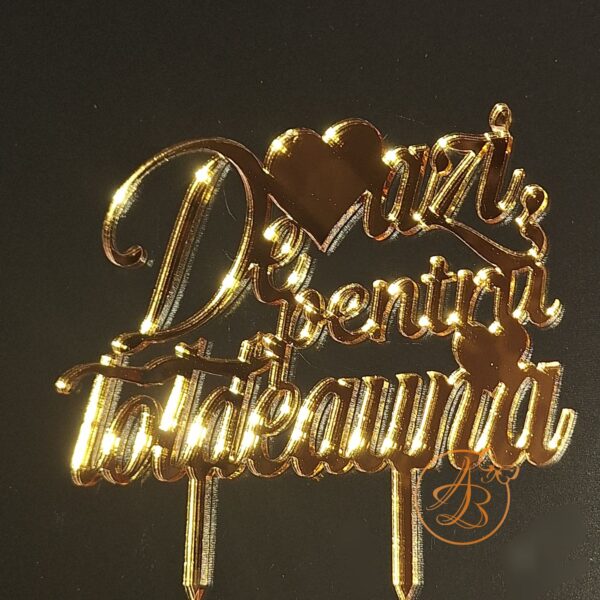 Decor tort nunta din oglinda aurie - imagine 9
